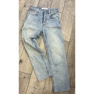 Denim Forum Arlo High Rise Straight Jeans 25x26 Light Wash Aritzia